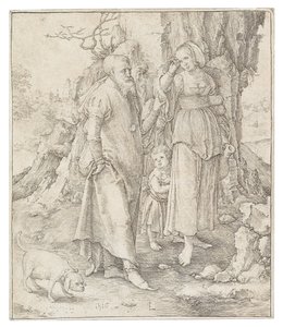 Förkastandet av Hagar, 1516. av Lucas Leyden van