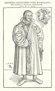 Philipp Melanchthon, tysk protestantisk reformator (gravyr) av Lucas The Younger (after) Cranach