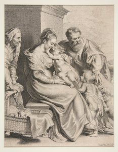 Helig familj med St. John av Lucas Vorsterman the Elder