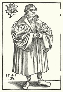 Den tyske protestantiska reformatorn Martin Luther senare i livet (gravyr)