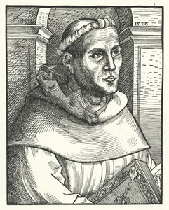 Martin Luther som en augustinermunk (gravyr)