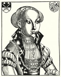 Sybille of Cleves, gemål till John Frederick I, kurfurst av Sachsen (gravyr)