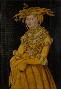 Porträtt av Katarina av Mecklenburg, hertiginna gemål av Sachsen (1487-1561) av Lucas the Elder Cranach