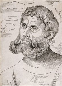 Porträtt av Martin Luther som "Junker Jorg" - av Lucas Cranach den äldre - 1522 av Lucas the Elder Cranach