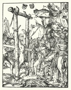 Simon, från de tolv apostlarnas martyrskap av Lucas the Elder Cranach