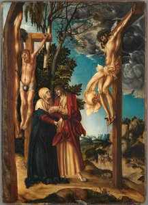 Korsfästelsen, av Cranach, Lucas, den äldre (1472-1553). Olja på trä av Lucas the Elder Cranach