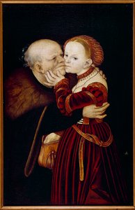 Den gamle dåren. Målning av Lucas Cranach (1472-1553) (Ec. All.) 1500-talet. Prag, Nationalgalleriet - Den gamle dåren. Målning av Lucas Cranach (1472-1553) (Tyska skolan). 1500-talet. Nationalgalleriet, Prag