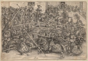 Tournoi - Turnering - Cranach, Lucas, den äldre (1472-1553) - 1509 - Träsnitt - 29,5x42,5 - Privat samling av Lucas the Elder Cranach