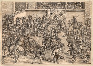 Tournoi - Turnering - Cranach, Lucas, den äldre (1472-1553) - 1509 - Träsnitt - 29,8x42,7 - Privat samling av Lucas the Elder Cranach