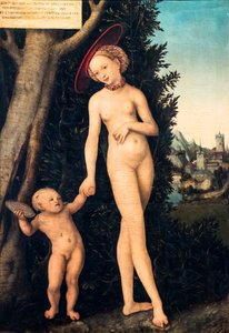 Venus och Amor stjäl honung av Lucas the Elder Cranach