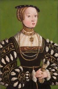 Elisabeth av Österrike (1526–1545), ca 1551 (olja på koppar) av Lucas the Younger (school of) Cranach