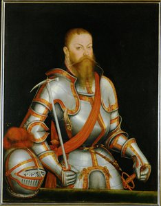 Kurfursten Moritz av Sachsen ... (målning på duk) av Lucas the Younger Cranach