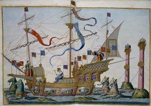 Begravningståget i Bryssel i samband med kejsar Karl Vs död. Blad 5 par Doetecum, Lucas, van (c. 1530-c. 1584) av Lucas van Doetechum