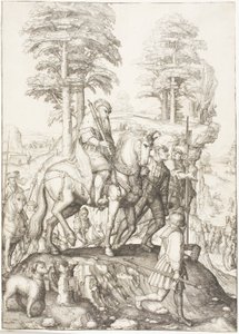 Abigail före David av Lucas van Leyden