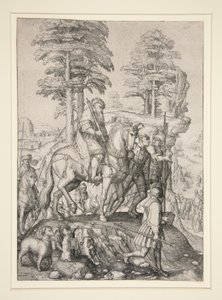 Abigail före David av Lucas van Leyden