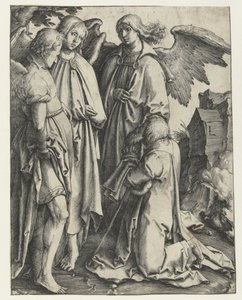 Abraham och de tre änglarna av Lucas van Leyden