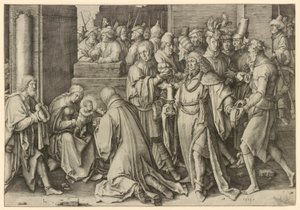 Tillbedjan av Magi av Lucas van Leyden