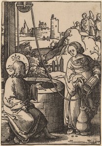 Kristus och Samariens kvinna av Lucas van Leyden