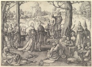 Heliga Maria Magdalenas dans av Lucas van Leyden