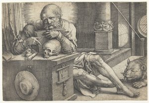 Saint Hieronymus i sitt arbetsrum av Lucas van Leyden