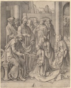Ester före Ahasveros av Lucas van Leyden
