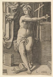Faith Fides, från serien De sju dygderna, 1530. av Lucas van Leyden