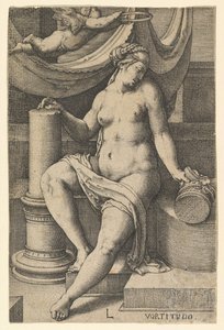 Fortitude, från serien De sju dygderna, 1530. av Lucas van Leyden