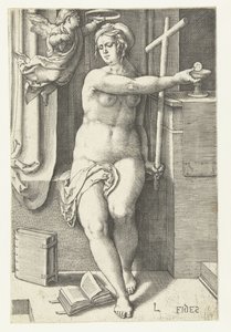 Tro Fides (titel på objekt) Seven Virtues (serietitel) av Lucas van Leyden