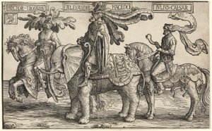 Hector av Troja, Alexander av Makedonien, Julius Caesar, från De nio hjältarna av Lucas van Leyden
