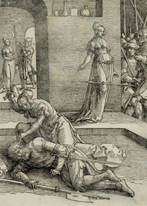 Jael dödar Sisera, 1515-19 av Lucas van Leyden