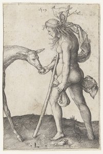 Ung kvinna med doe av Lucas van Leyden