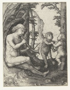 Pojke med blåsinstrument av Lucas van Leyden