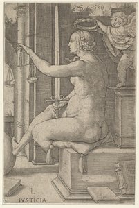Rättvisa, från serien The Virtues, 1530. av Lucas van Leyden
