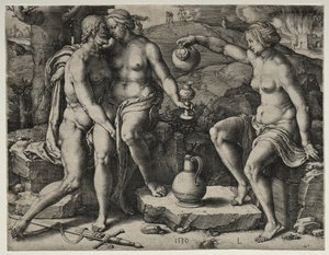 Lot och hans döttrar av Lucas van Leyden