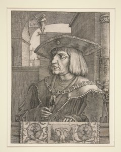 Porträtt av kejsar Maximilian I av Lucas van Leyden