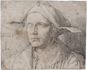 Porträtt av en ung man av Lucas van Leyden