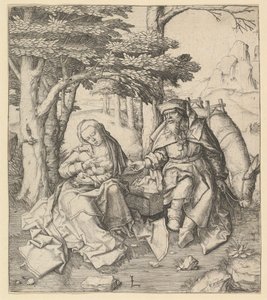 Vila på flyget till Egypten, ca. 1506. av Lucas van Leyden
