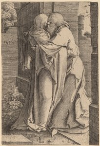 Sankt Joachim omfamnar Sankta Anna av Lucas van Leyden