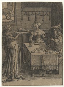 Salome med Johannes Döparens huvud Liten serie Damlistor (serietitel) av Lucas van Leyden
