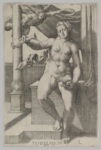 Temperance, från serien The Virtues, 1530. av Lucas van Leyden