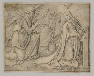 Bebådelsen, ca. 1516. av Lucas van Leyden
