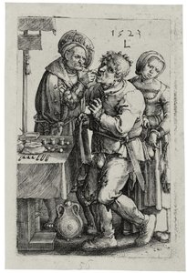 Tandläkaren, 1523 av Lucas van Leyden