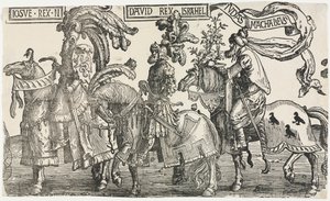 De nio hjältarna: Joshua, David, Judas Maccabees, 1515-1517. av Lucas van Leyden