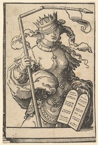 Gamla testamentet eller synagogan, från serien av sibyllor, ca. 1530. av Lucas van Leyden