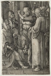 Passionen: Kristus före översteprästen, 1521. av Lucas van Leyden
