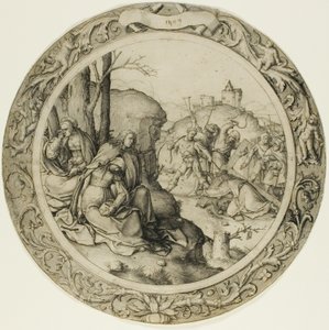 Den runda passionen: Kristus som bär korset av Lucas van Leyden