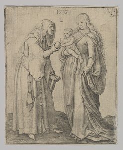 Jungfrun med barn och heliga Anna, 1516. av Lucas van Leyden