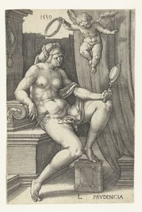 Varning Prudencia (titel på objekt) Seven Virtues (serietitel) av Lucas van Leyden