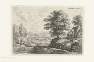 Landskap med en man med en stav Sex landskap (serietitel) av Lucas van Uden