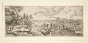 Skog med utsikt över en flod av Lucas van Uden
